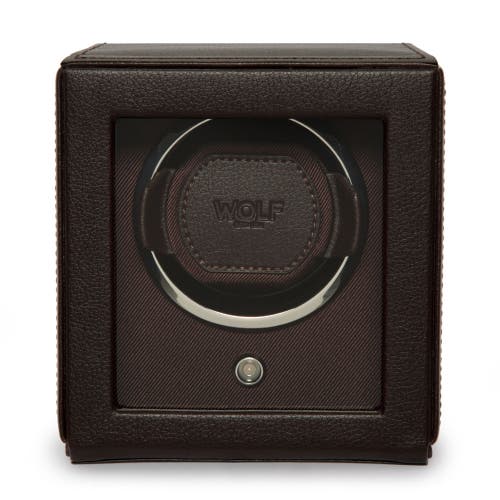 Wolf Cub Single Watch Winder With Cover In Brown