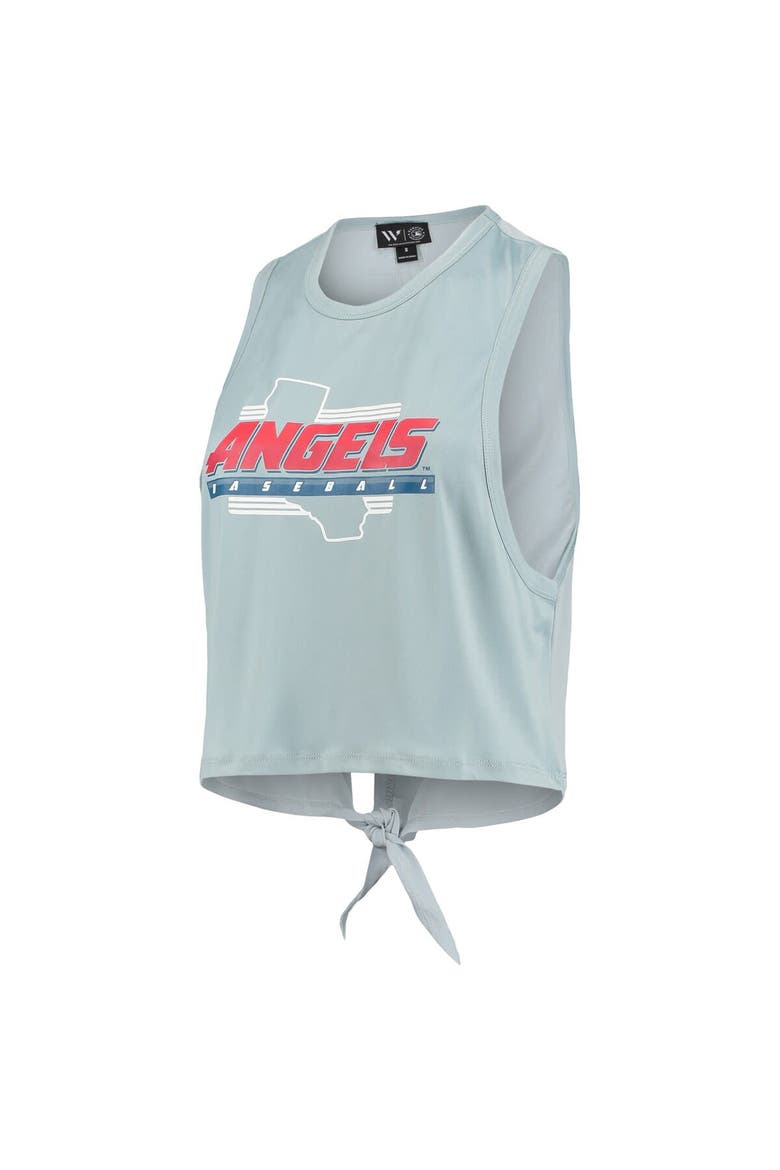 Women's The Wild Collective Light Blue Los Angeles Angels Open Back Twist-Tie Tank Top, Alternate, color, Light Blue