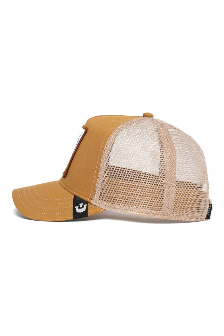 G.O.A.T. Patch Trucker Hat, Alternate, color, KHAKI