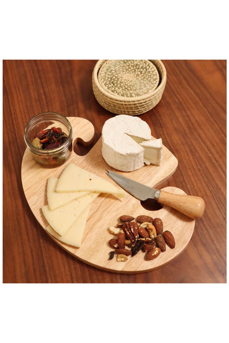 Mushroom Cutting Board & Knife Set, Alternate, color, BROWN