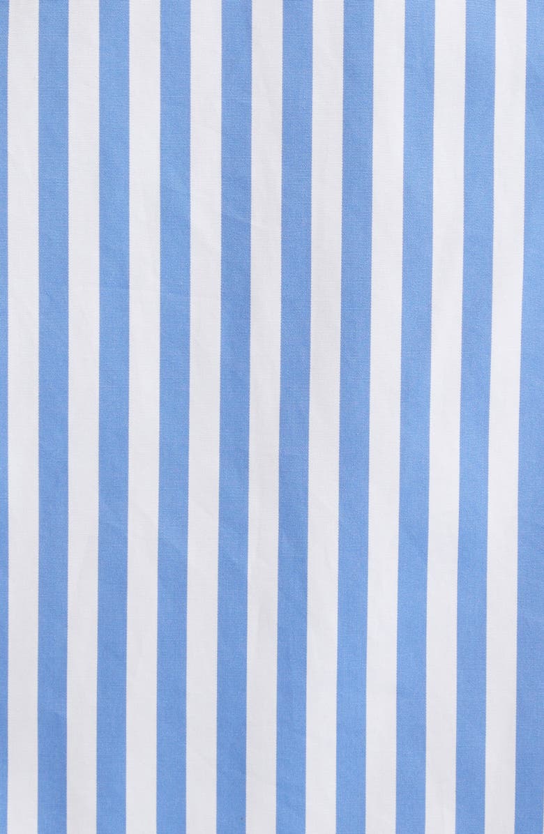 Thom Browne Awning Stripe Cotton Poplin Halter Polo Dress, Alternate, color, Medium Blue