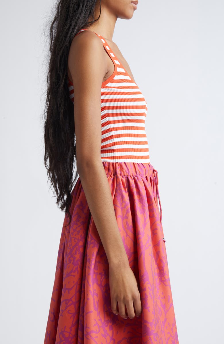 Max Mara Ghiro Variegated Rib Tank, Alternate, color, Coral