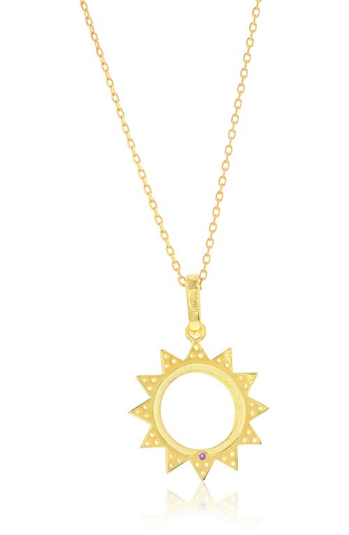 Suzy Levian Cubic Zirconia Sunburst Pendant Necklace