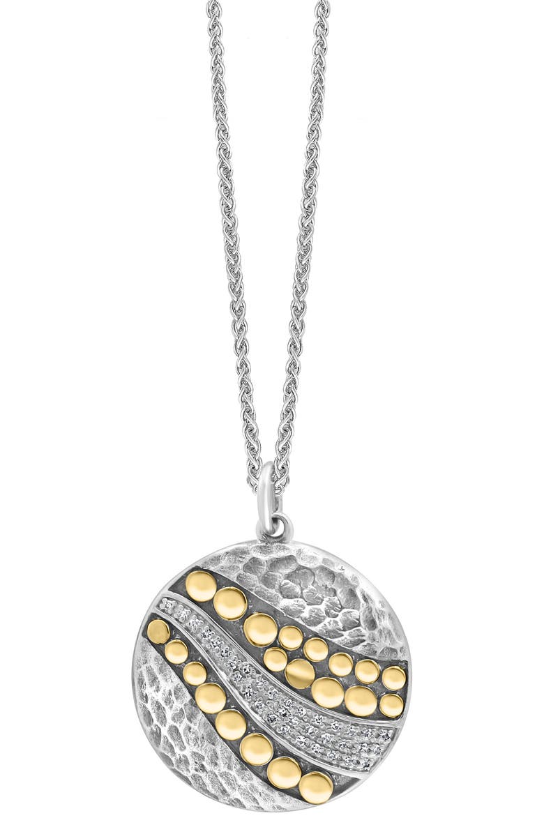 EFFY Two Tone Diamond Pavé Pendant Necklace - 0.10ctw, Alternate, color,