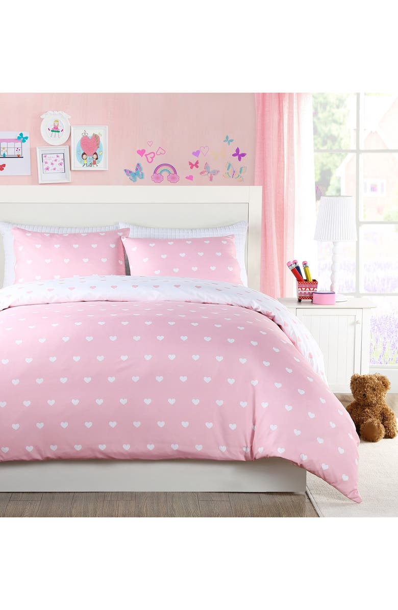 Lala + Bash 'Kelly' Heart Print Comforter Set, Alternate, color, 