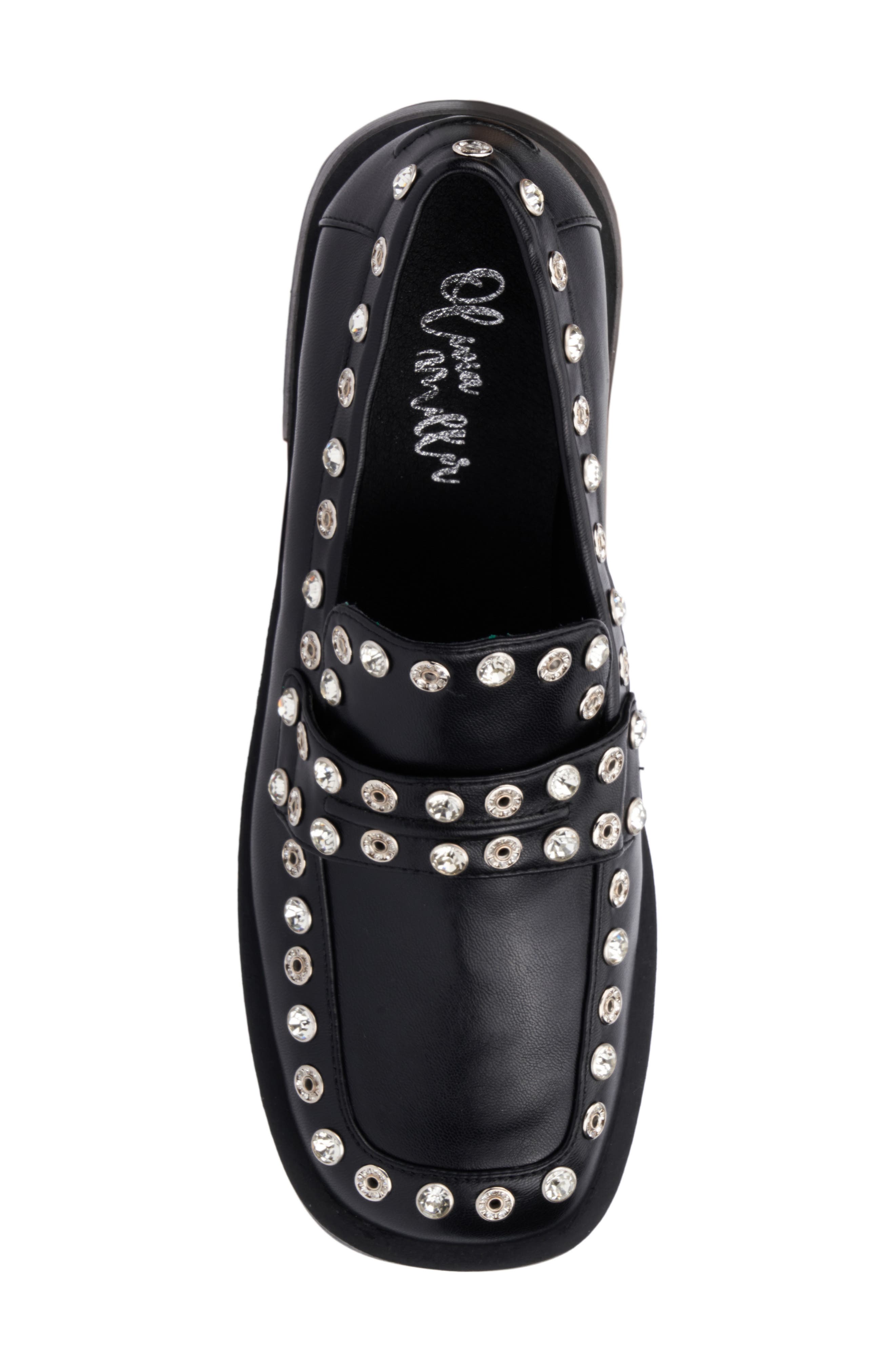 OLIVIA MILLER Libra Rivet Loafer, Alternate, color, Black
