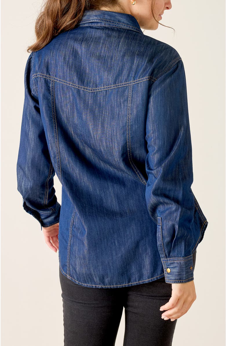 Voyageur by MERSEA Margot Button Up Shirt, Alternate, color, Night Rain