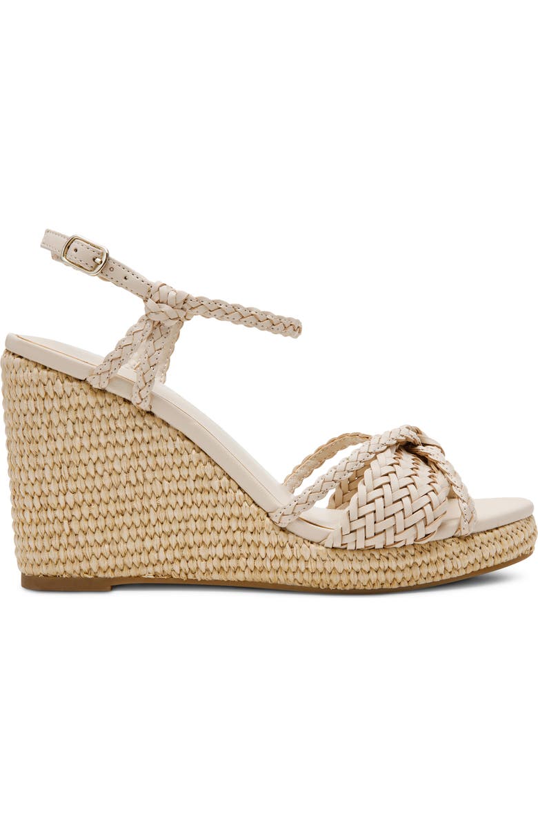 Anne Klein Vow Braided Wedge Sandal, Alternate, color, Bone Woven
