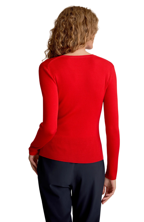 M.m.lafleur Beck Ribbed Merino Sweater In Red