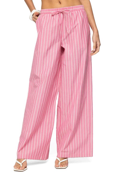 Maggy Stripe Pull-On Wide Leg Pants