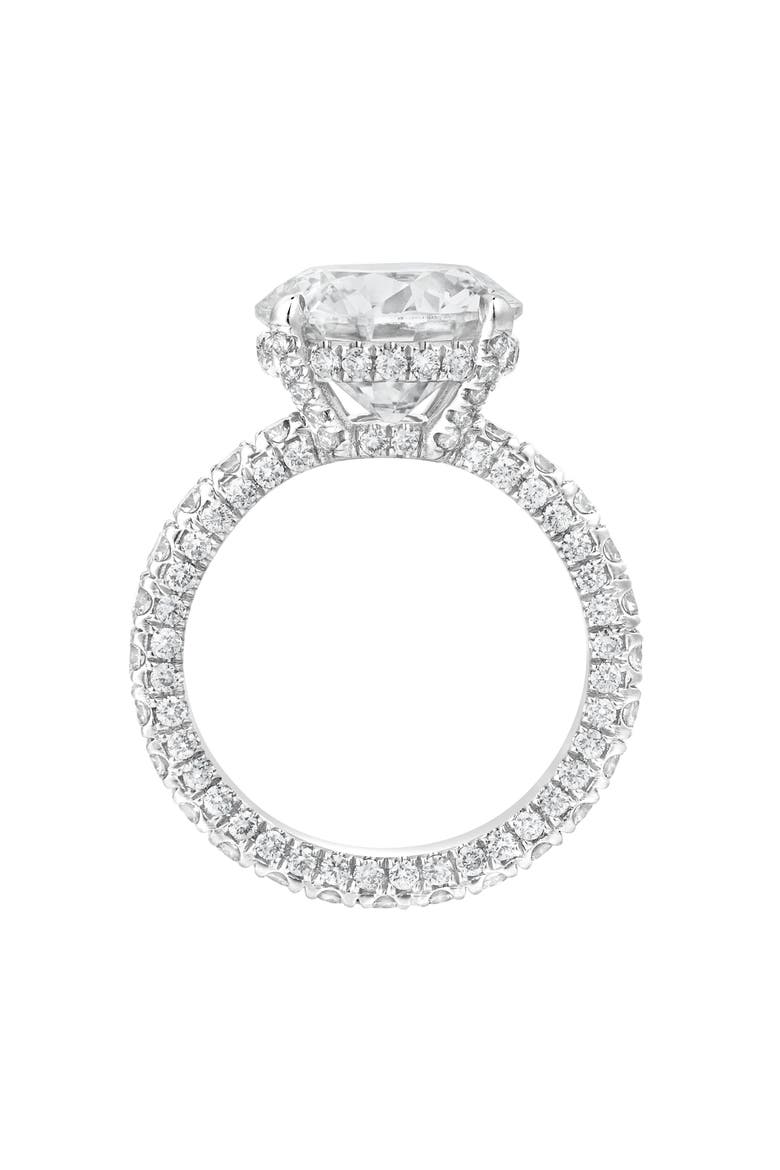 Laryssa 14K Gold Round Lab Grown Diamond Hidden Halo Engagement Ring - 7 Cts, Alternate, color, 14K White Gold
