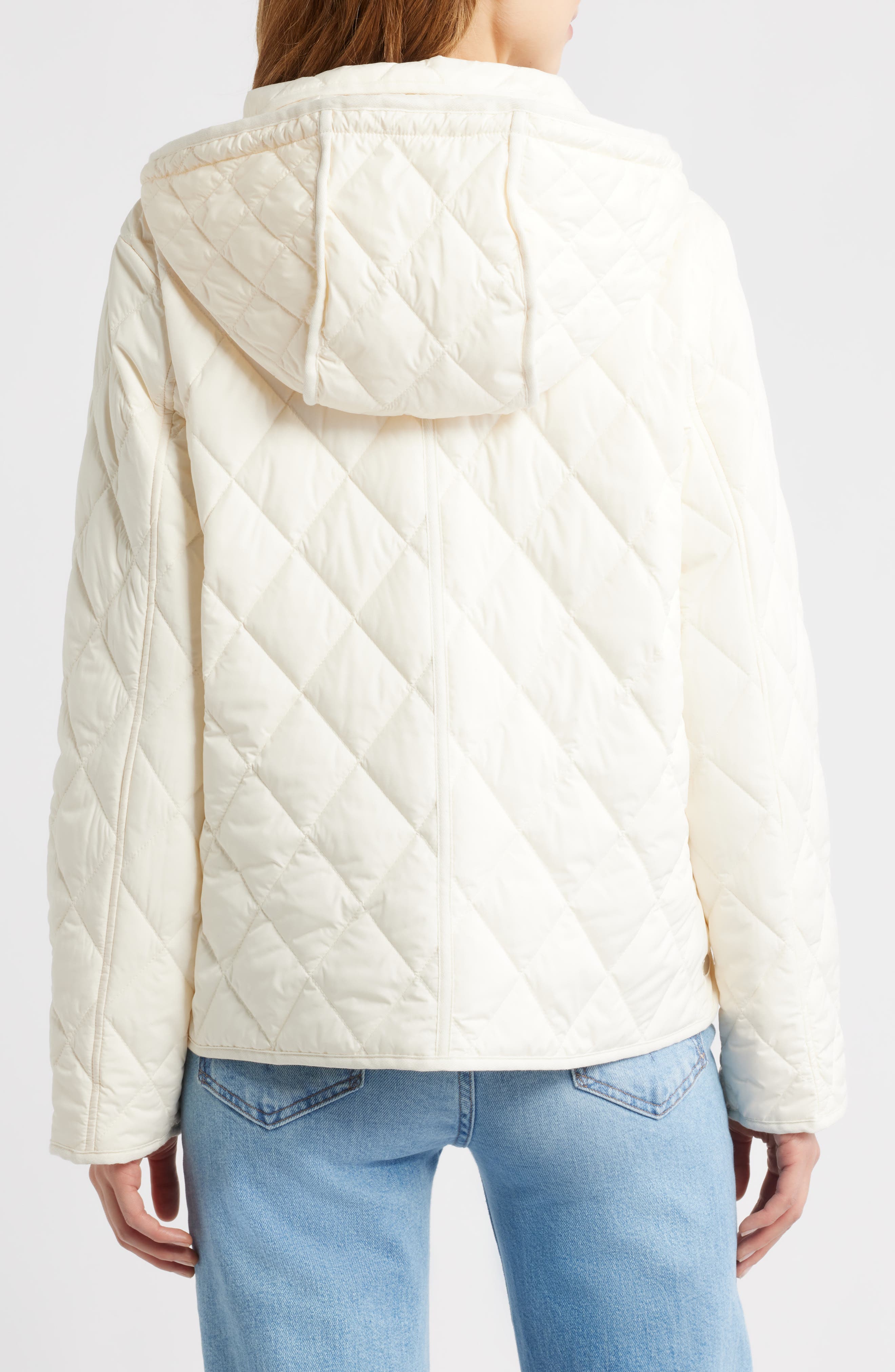 Bernardo Diamond Quilted Jacket with Removable Hood (Women) | Nordstrom