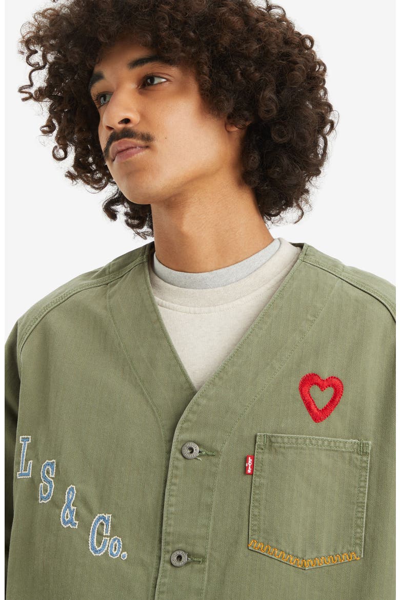 Union Engineer Denim Graphic Jacket, Alternate, color, PLUCK FOUR LEAF CLOVER PD