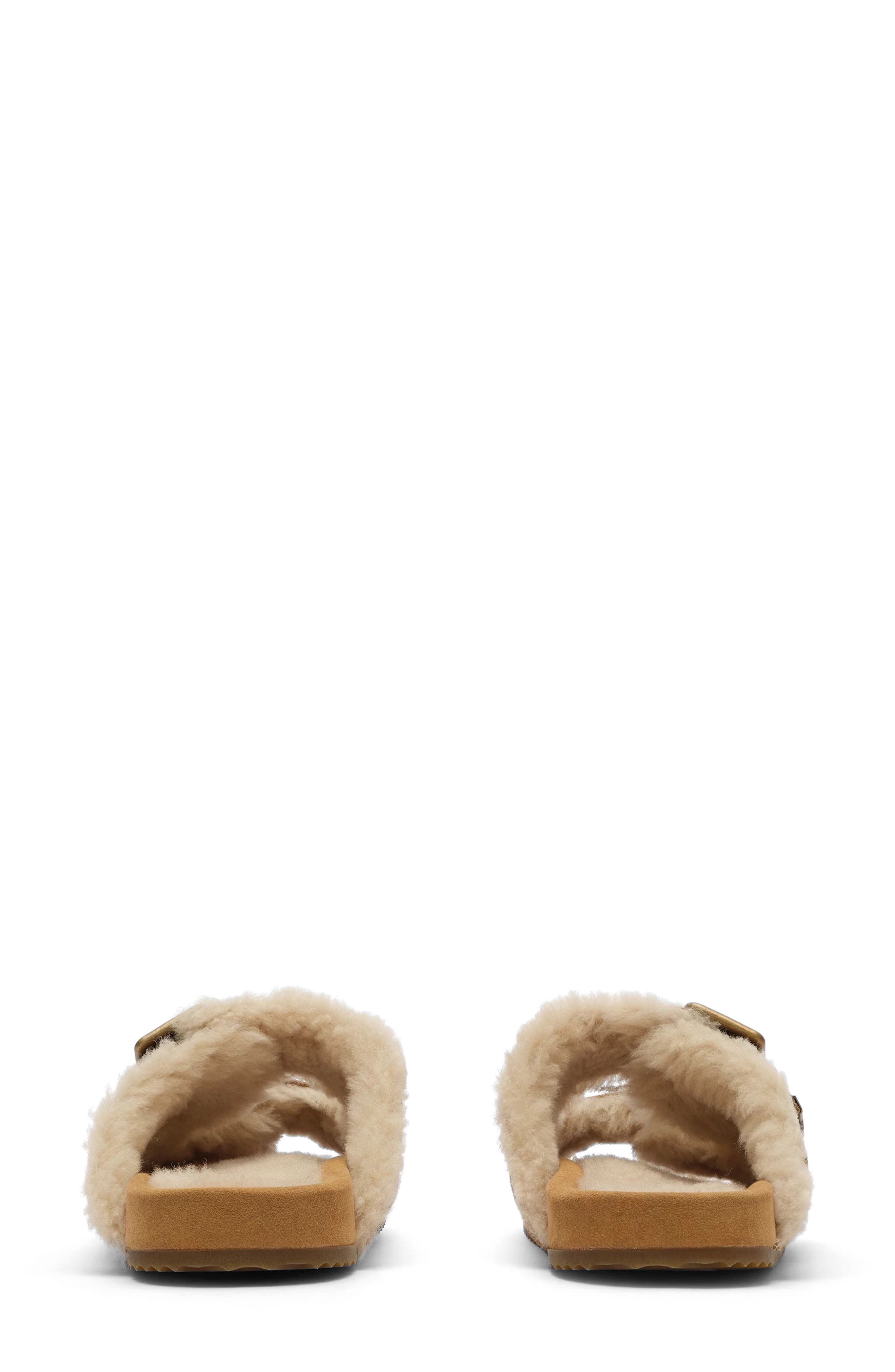 Urchin Genuine Shearling Slide Sandal, Alternate, color, JUTE