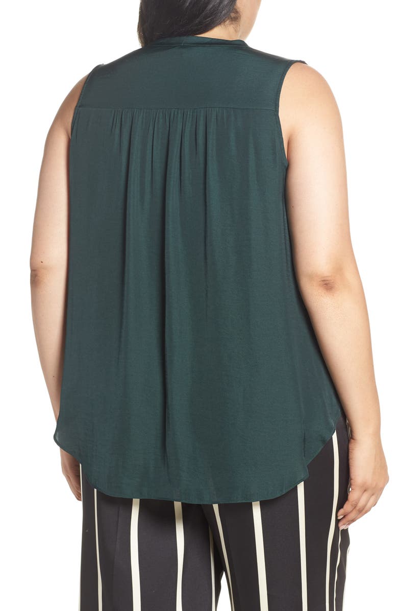 Vince Camuto V-Neck Rumple Satin Blouse, Alternate, color,