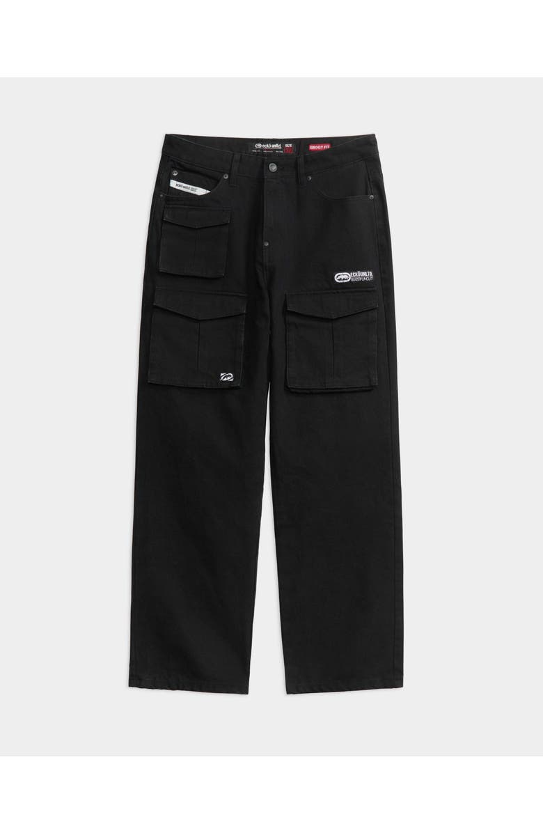 Ecko Unltd. Triple Cargo Wide Denim Pants, Main, color, Black Wash