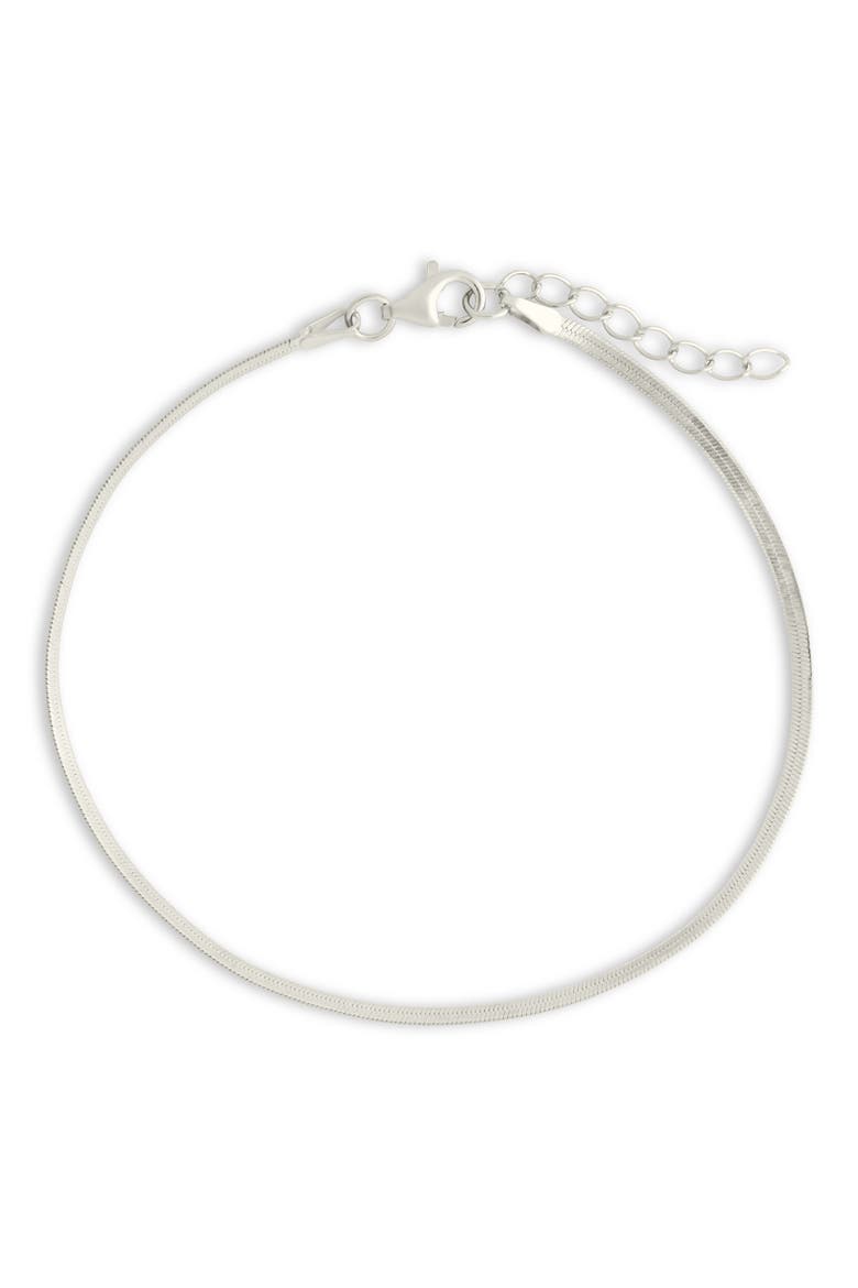 Herringbone Chain Bracelet, Main, color, SILVER