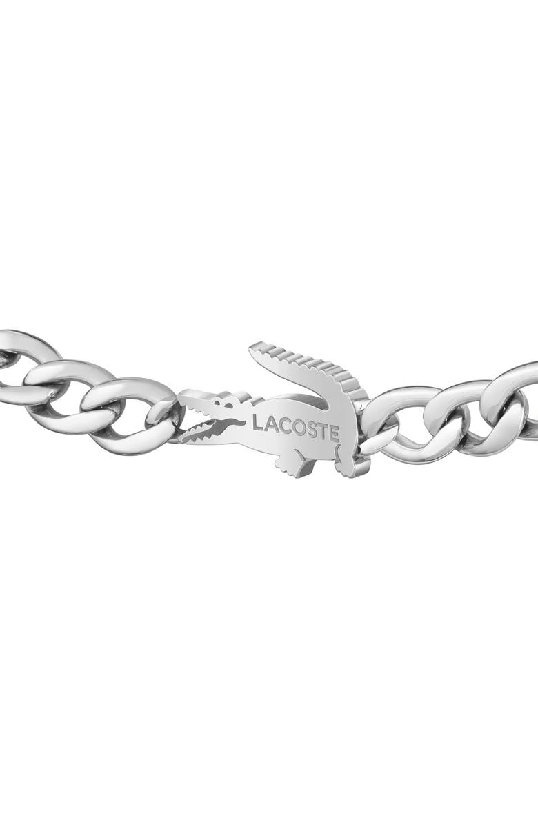 Lacoste Crocodile Chunky Chain Bracelet, Alternate, color, Silver