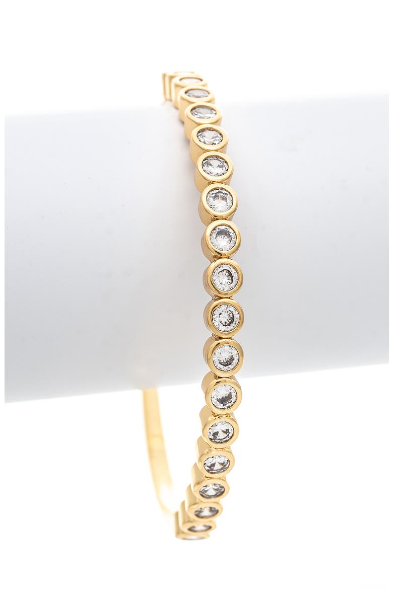 18k Gold Plate Cubic Zirconia Bangle, Alternate, color, CZ