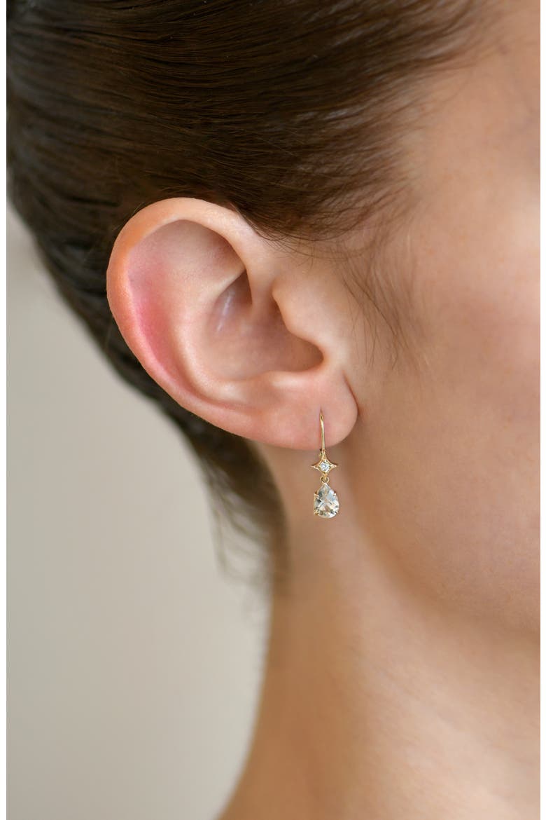 Jac + Jo Emilia Gothic Star Pear Drop Earrings, Alternate, color, GOLD/ CLEAR