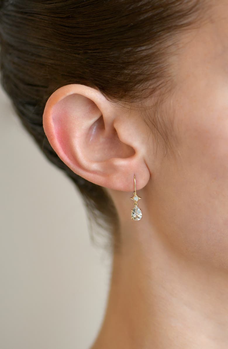 Anzie Jac + Jo Emilia Gothic Star Pear Drop Earrings, Alternate, color, Gold/ Clear