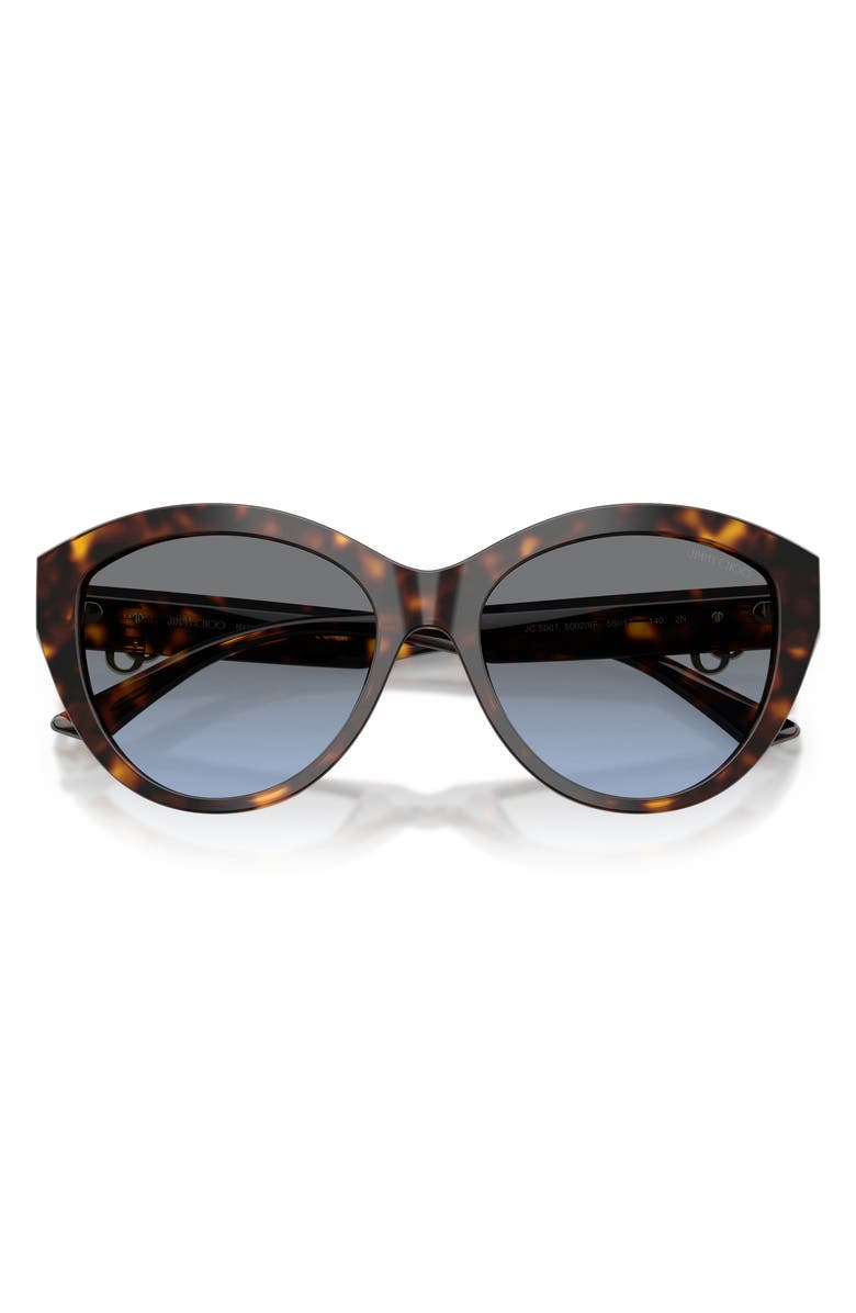 Jimmy Choo 55mm Phantos Sunglasses, Alternate, color, Havana / Gradient Blue