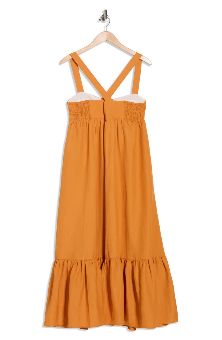 SANDRO Tulipe Tiered Sundress, Alternate, color, Caramel