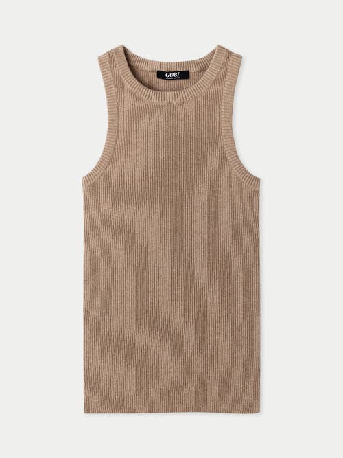 Gobi Mongolian Cashmere Cotton Silk Cashmere Tank Top In Timber Wolf