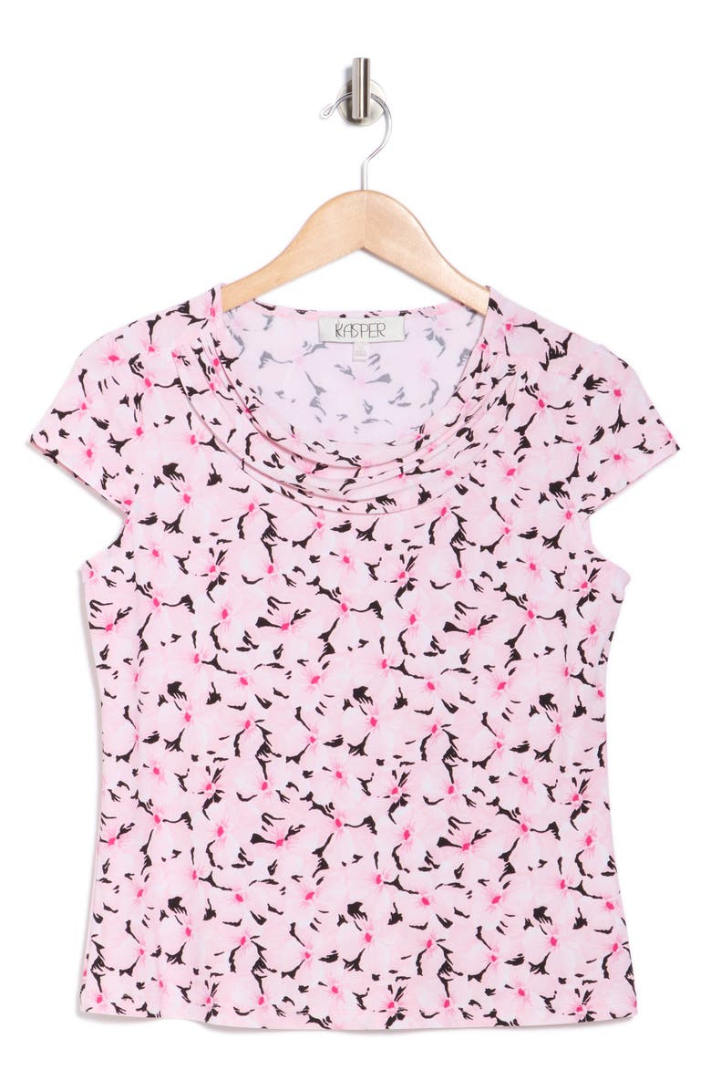 KASPER Cowl Neck Top, Main, color, Tutu Pink Multi