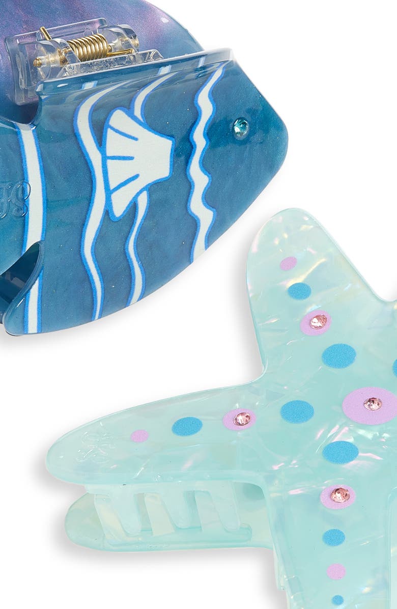 FRASIER STERLING Tide Pool Set of 2 Claw Clips, Alternate, color, Blue