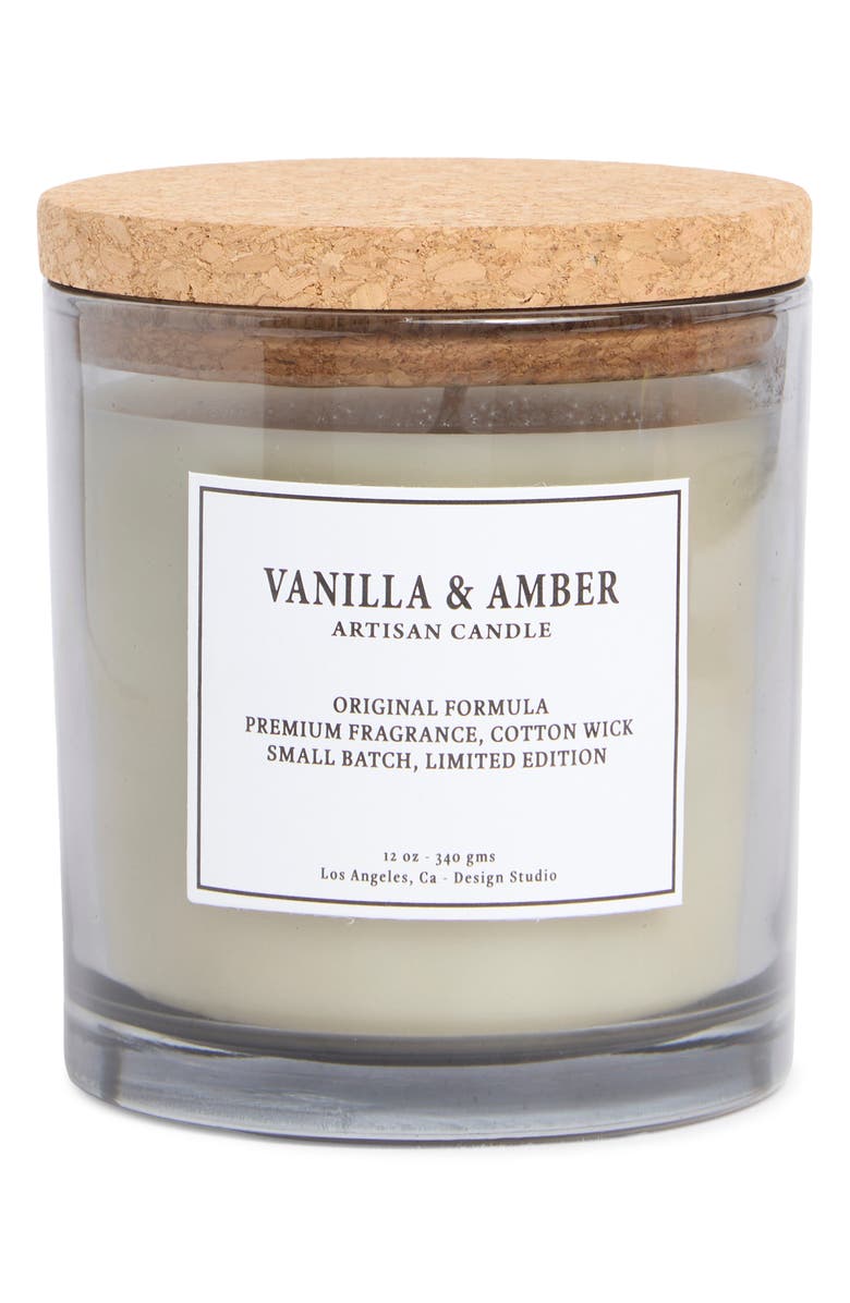 PORTOFINO CANDLES Vanilla & Amber Artisan Jar Candle, Main, color, Amber Vanilla