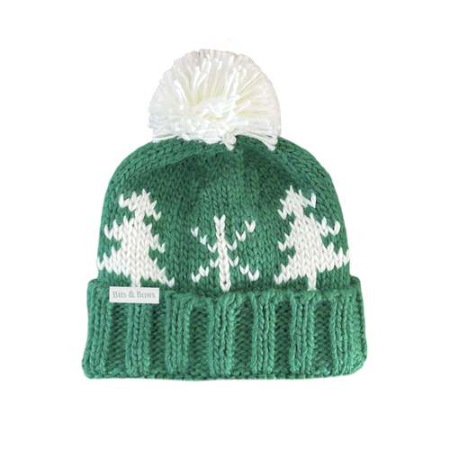 Bits & Bows Evergreen Bobble Hat In Green