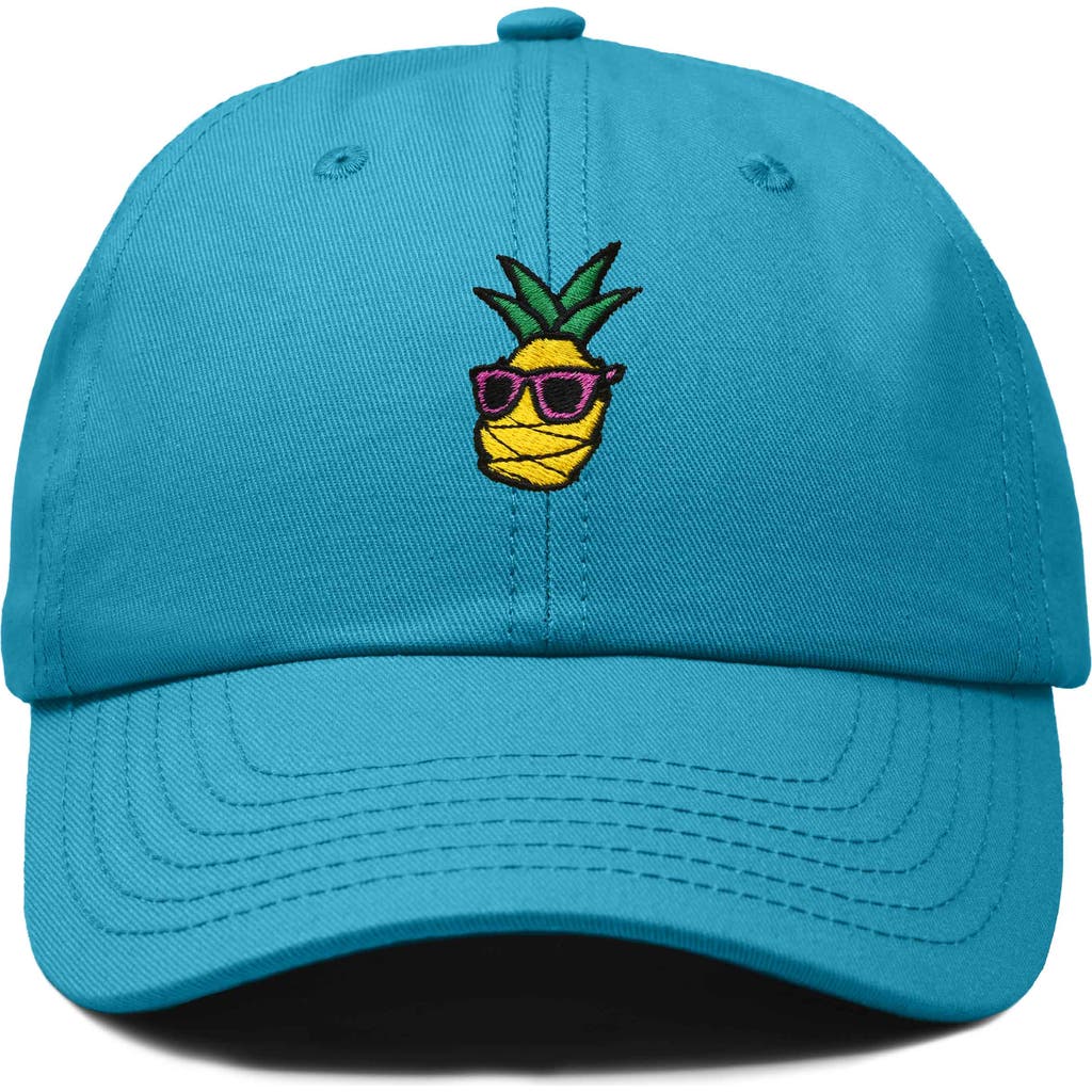 Dalix Pineapple Embroidered Dad Hat In Teal