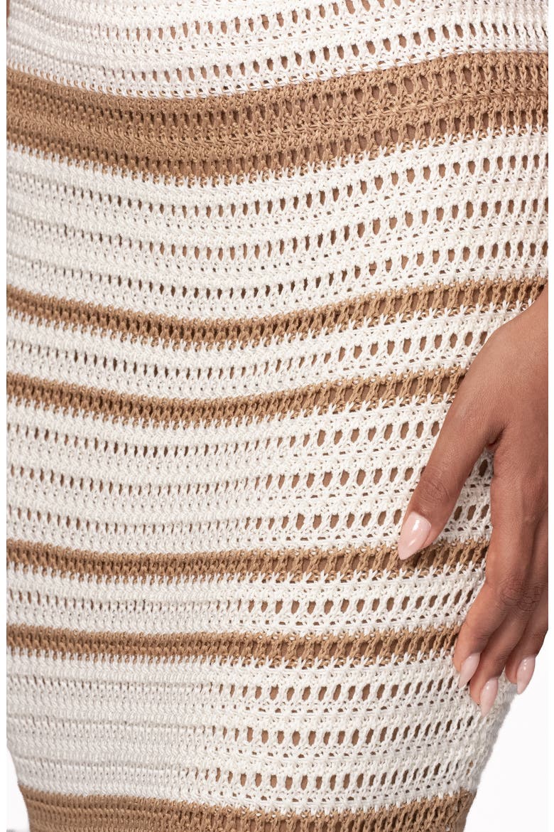 Corazon Stripe Knit Crop Top & Maxi Skirt Set, Alternate, color, BEIGE
