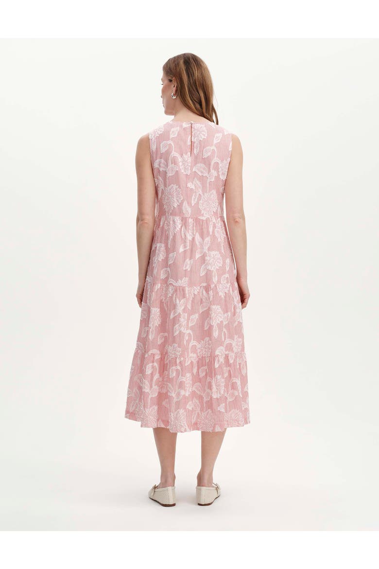 Hollie Sleeveless Tiered Midi Dress, Alternate, color, Red Floral Stripe