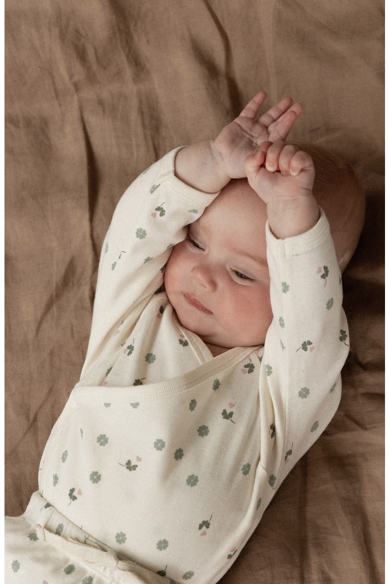 Kids' Long Sleeve Kimono Bodysuit, Alternate, color, LUCKY PRINT