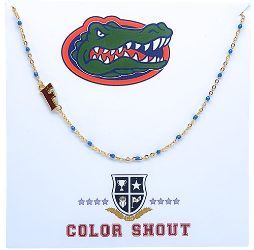 Color Shout Uiversity Of Florida Side Necklace In Gold