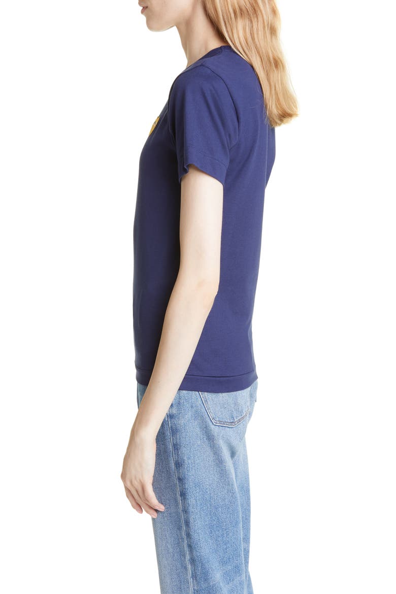 Gold Heart Patch T-Shirt, Alternate, color, NAVY