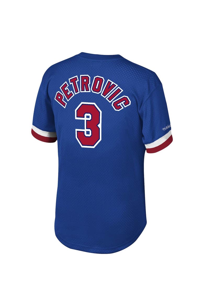 Men's Mitchell & Ness Drazen Petrovic Royal New Jersey Nets Mesh T-Shirt, Alternate, color, Royal