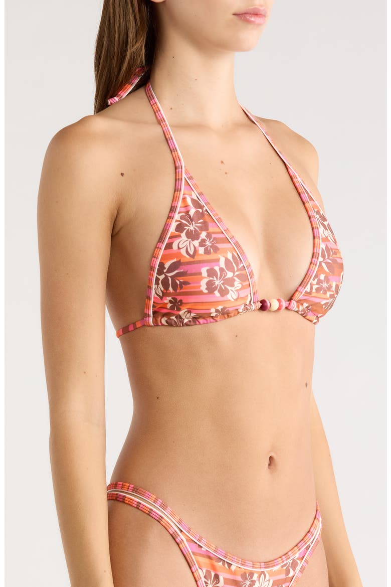 Sunkissed Stripe Double Bind Triangle Bikini Top, Alternate, color, SUNKISSED STRIPE