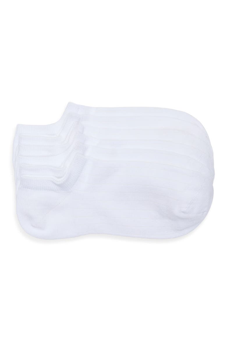3-Pack Rib No-Show Socks, Main, color, WHITE