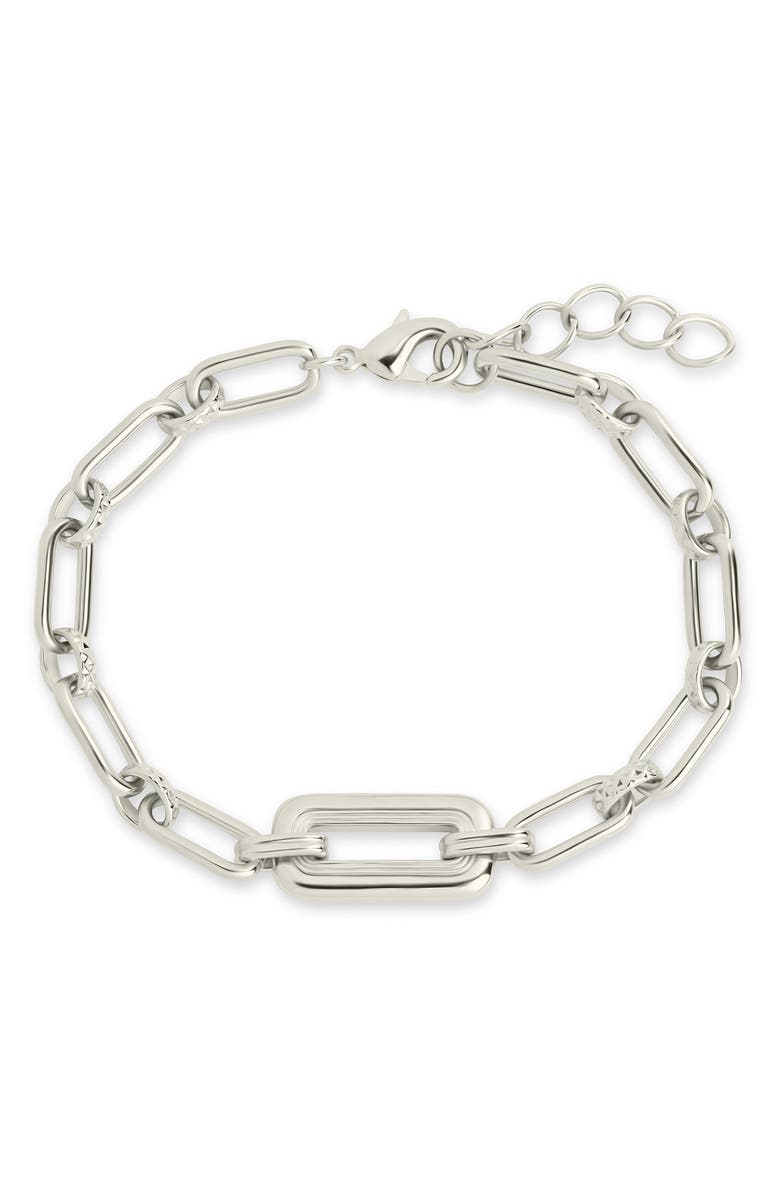 Sterling Forever Annabeth Mixed Chain Link Bracelet, Main, color, Silver