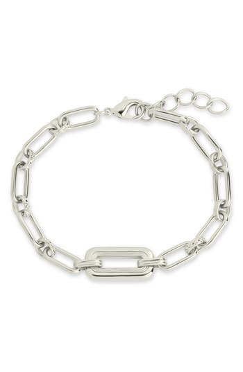 Sterling Forever Annabeth Mixed Chain Link Bracelet In Metallic