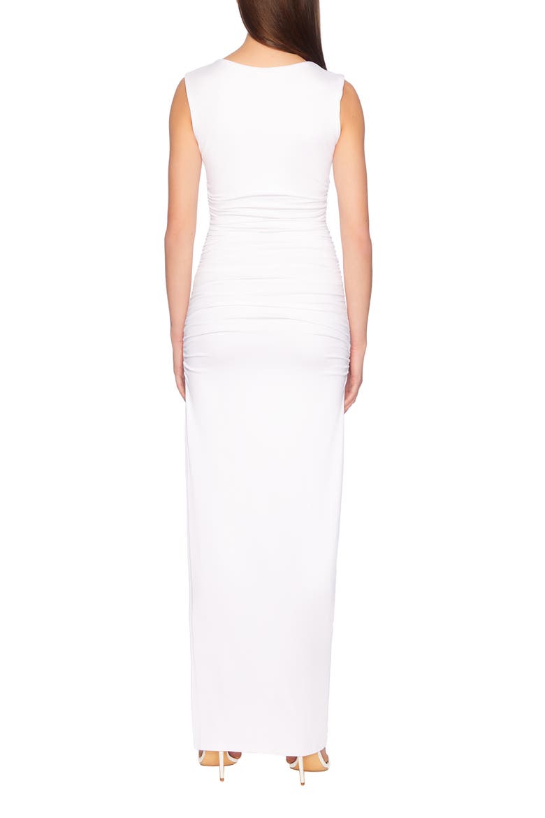 Gathered Sleeveless Body-Con Dress, Alternate, color, SUGAR