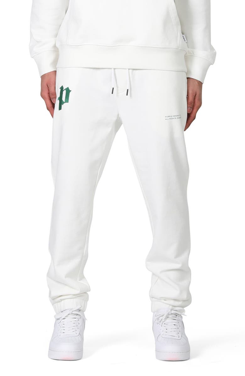 PURPLE BRAND Gothic Logo French Terry Joggers, Main, color, 