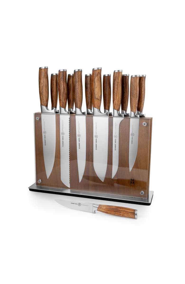 Schmidt Brothers Cutlery Zebra Wood 15-Piece Knife Block Set, Main, color, 