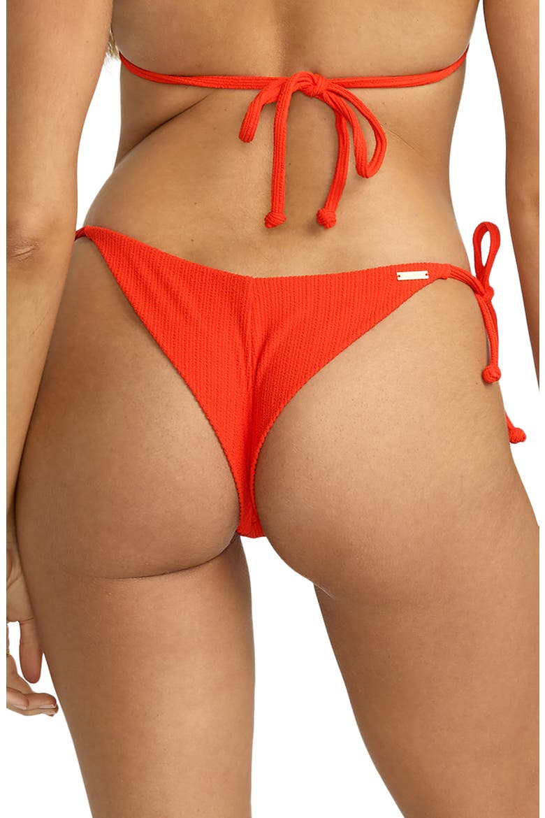Tanga Side Tie Bikini Bottoms, Alternate, color, RED ALOHA