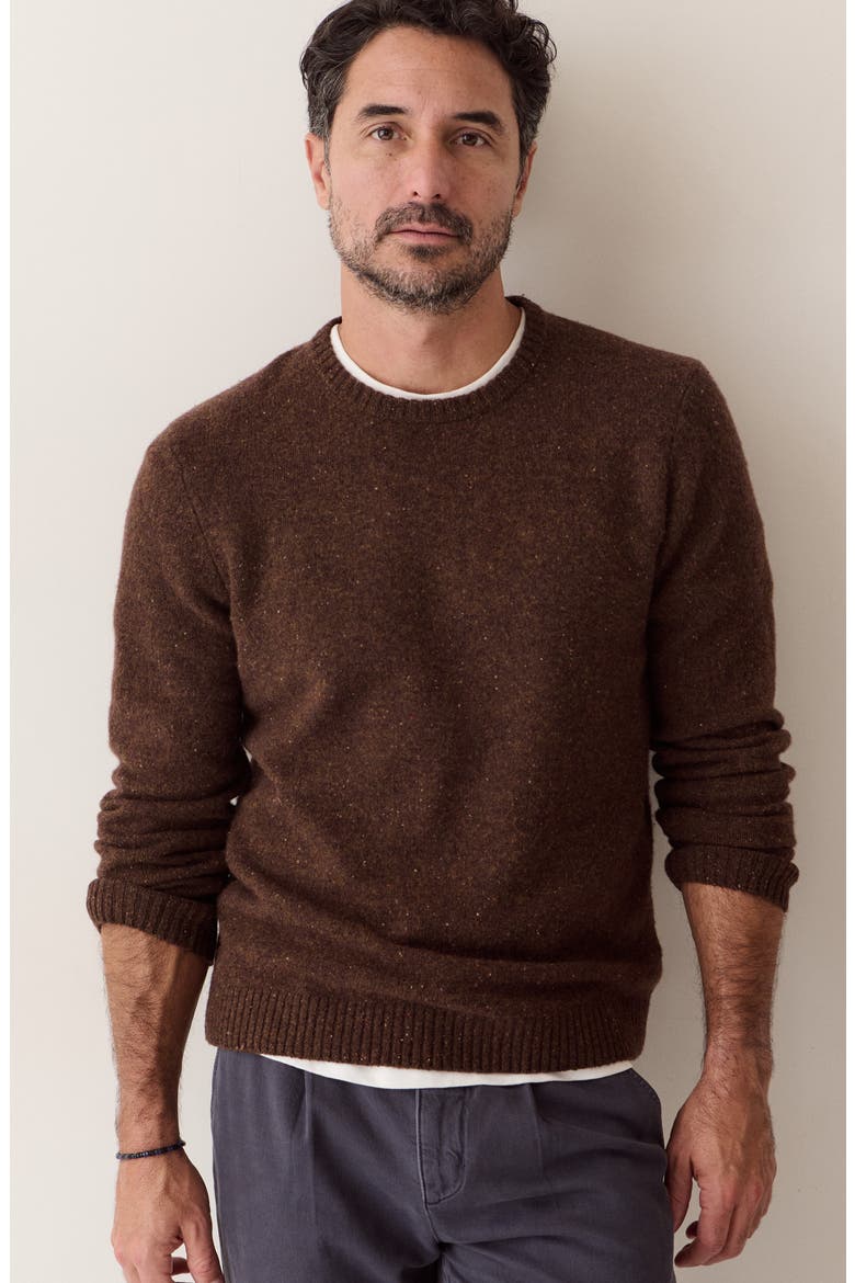 Neppy Merino Wool Crewneck Sweater, Alternate, color, TIMBER