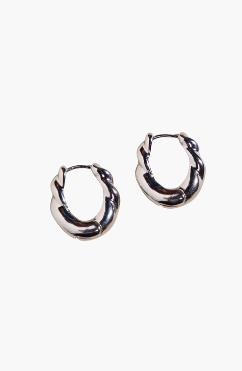 Wide Twist Hoop Earrings