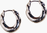 Nickel & Suede Wide Twist Hoop Earrings